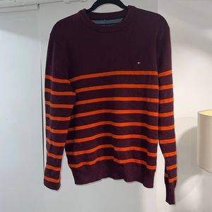 Burgundy and orange striped sweater from Tommy Hilfiger